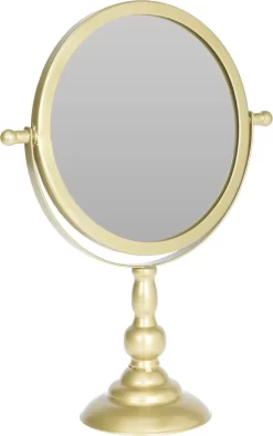 Merkloos Make-up Spiegel/ Scheerspiegel Op Voet - Goudkleurig - 25 X 10 X 33 Cm