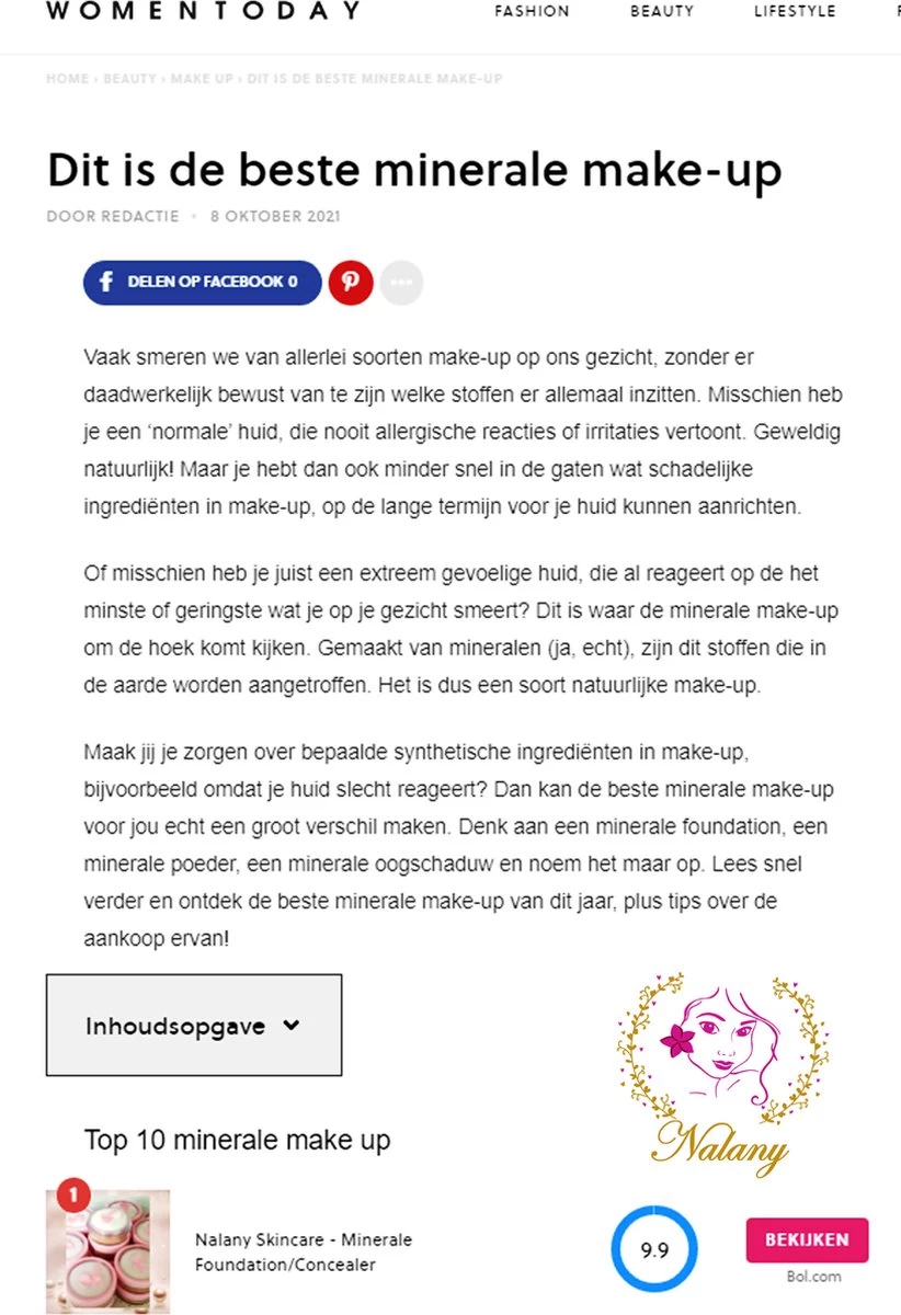 Nalany Skincare Minerale Foundation/concealer 'Graceful' (dekkend) - Als BESTE MINERALE MAKE-UP Getest (2021, 2022 En 2023) Door WOMAN TODAY - Geeft Perfecte Dekking - SPF 25 - Alle Huidtypes - Eczeem - Acne - Zijdezacht - Kleur Past Zich Aan - Afbeelding 6