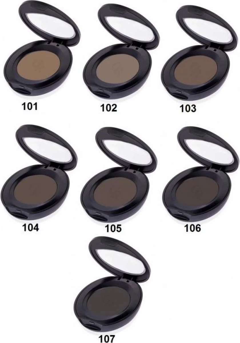 Golden Rose Eyebrow Powder 104 - Wenkbrauwen Poeder Sterk Gepigmenteerd - Afbeelding 3