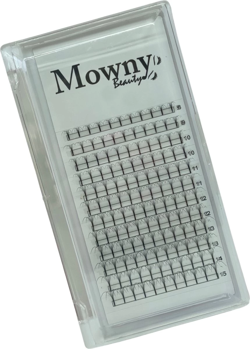 Mowny Beauty - Wimperextensions - 5D Premade Fans - Mix Tray 0,07mm D-krul - Natuurlijke Wimperextensions - Russisch Volume