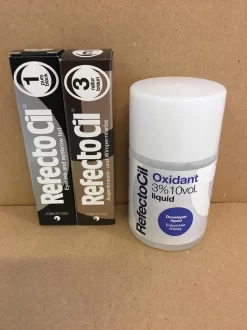 RefectoCil 2 Stuks Nr.1 Zwart + Nr.3 Natuurbruin + 100ml Oxidant