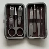 Merkloos Luxe Echt Lederen Manicure Set Voor Op Reis Inclusief Reis Etui 6 Delig – 11x7cm | Nagelschaar | Nagelvijl | Nagels Knippen | Pincet | Nagelverzorging