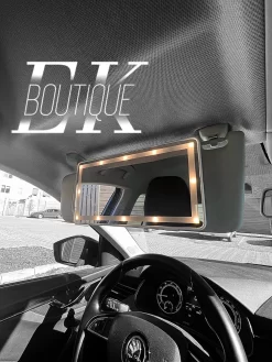 Merkloos EK Boutique 'auto Zonneklep Make-up Spiegel Met Led Verlichting' (oplaadbaar) (wit) 'make-up Spiegel Auto' 'make-up Spiegel Met Led' 'make-up Spiegel' 'make-up Spiegel Met Led' 'make-up Spiegel'