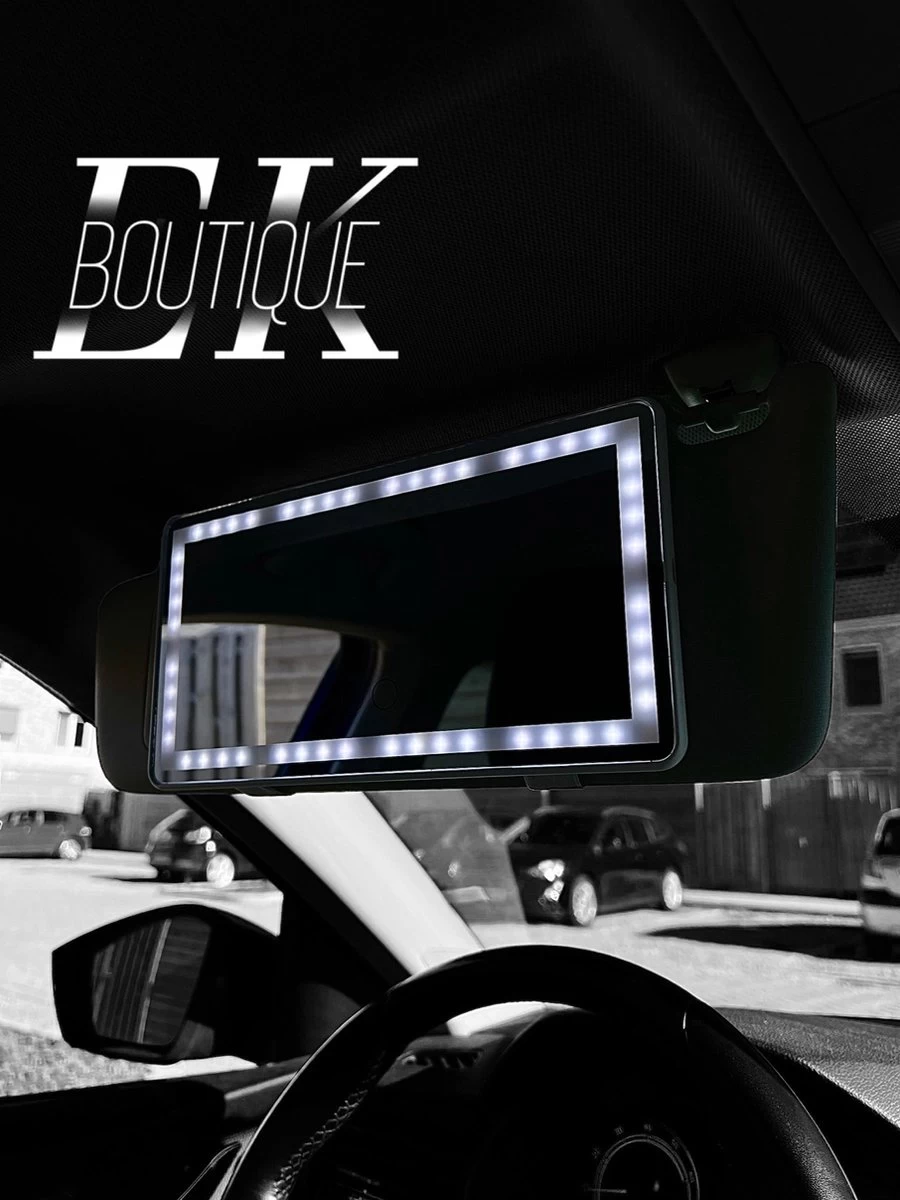 Merkloos EK Boutique 'auto Zonneklep Make-up Spiegel Met Led Verlichting' (oplaadbaar) (wit) 'make-up Spiegel Auto' 'make-up Spiegel Met Led' 'make-up Spiegel' 'make-up Spiegel Met Led' 'make-up Spiegel' - Afbeelding 2