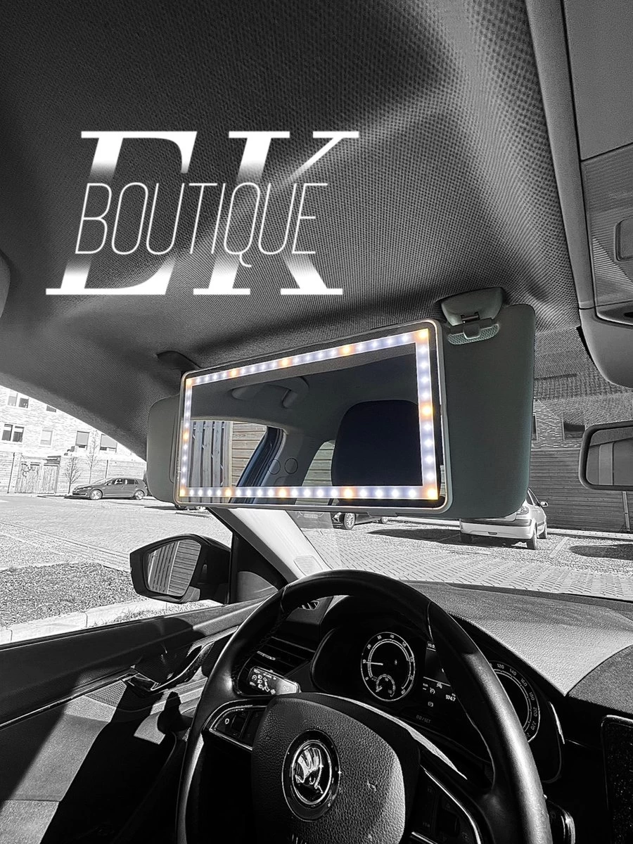 Merkloos EK Boutique 'auto Zonneklep Make-up Spiegel Met Led Verlichting' (oplaadbaar) (wit) 'make-up Spiegel Auto' 'make-up Spiegel Met Led' 'make-up Spiegel' 'make-up Spiegel Met Led' 'make-up Spiegel' - Afbeelding 5