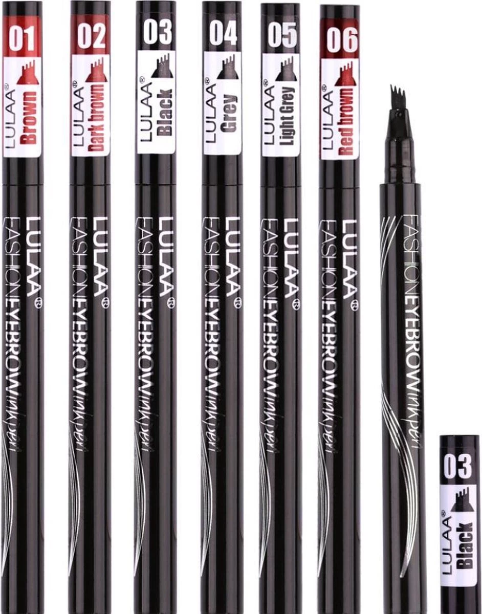 LULAA Microblade Pen - BRUIN - Watervaste Microblading Wenkbrauwpen - Waterproof Tattoo Pen - Make Up - Eyebrow Blading - Afbeelding 4